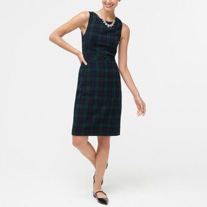 Wool-blend suit dress in black watch plaid